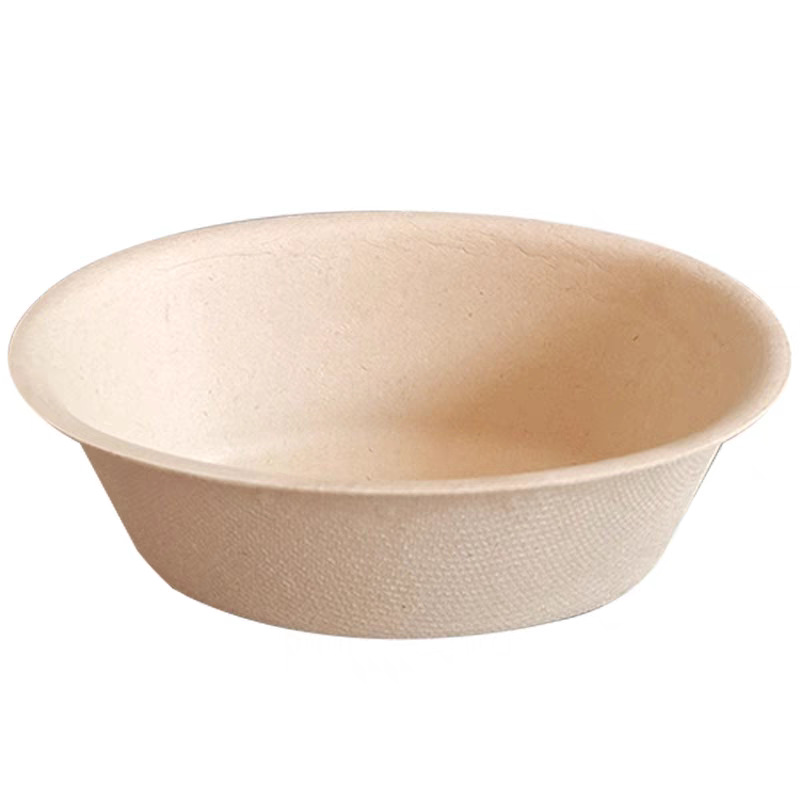 一次性冰激凌可降解纸浆碗芋泥冰沙碗椭圆形碗商用咖啡汤圆打包碗白底实物图