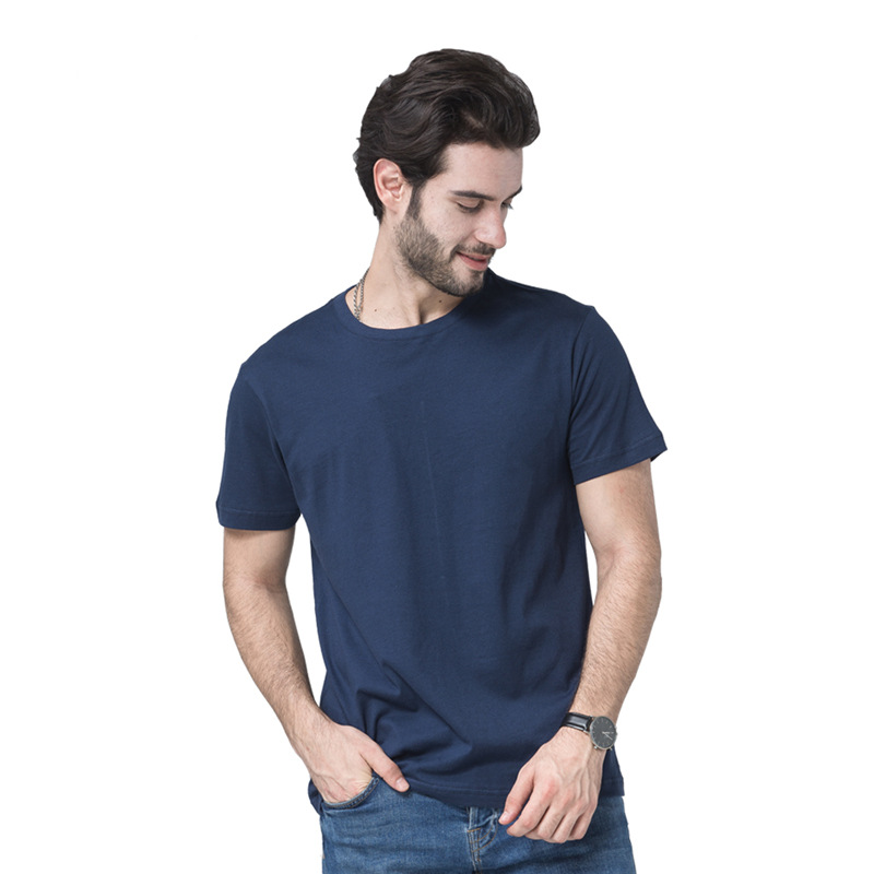 Summer 2026 Model 0001: Casual 170g pure cotton, fashionable, simple, sporty and slimming solid color round-neck short-sleeved T-shirt full figure