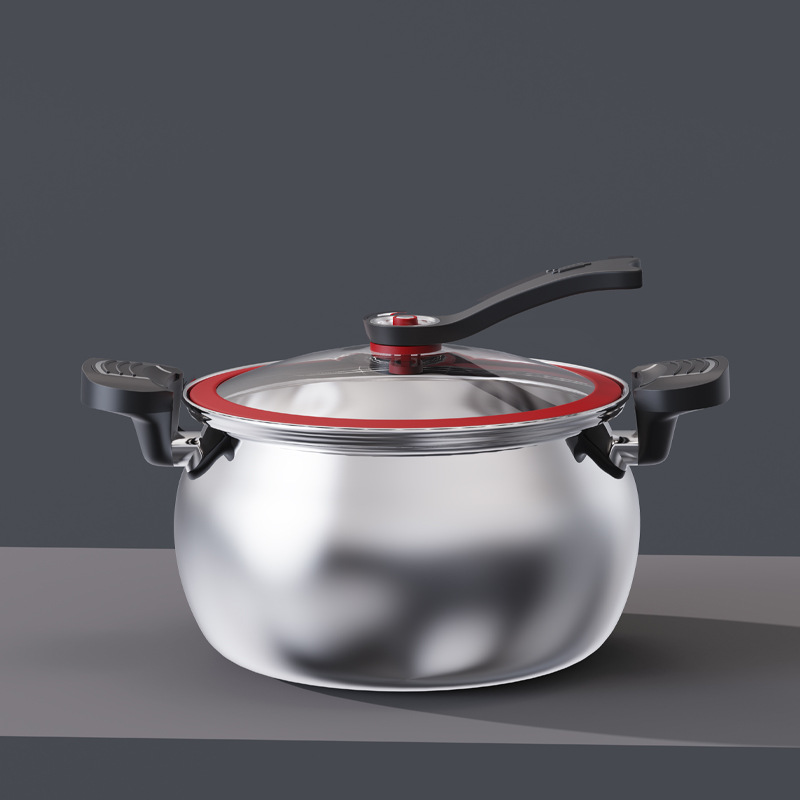 304不锈钢微压锅双耳炖煮锅无涂层大容量煲汤压力无健康不锈钢锅产品图