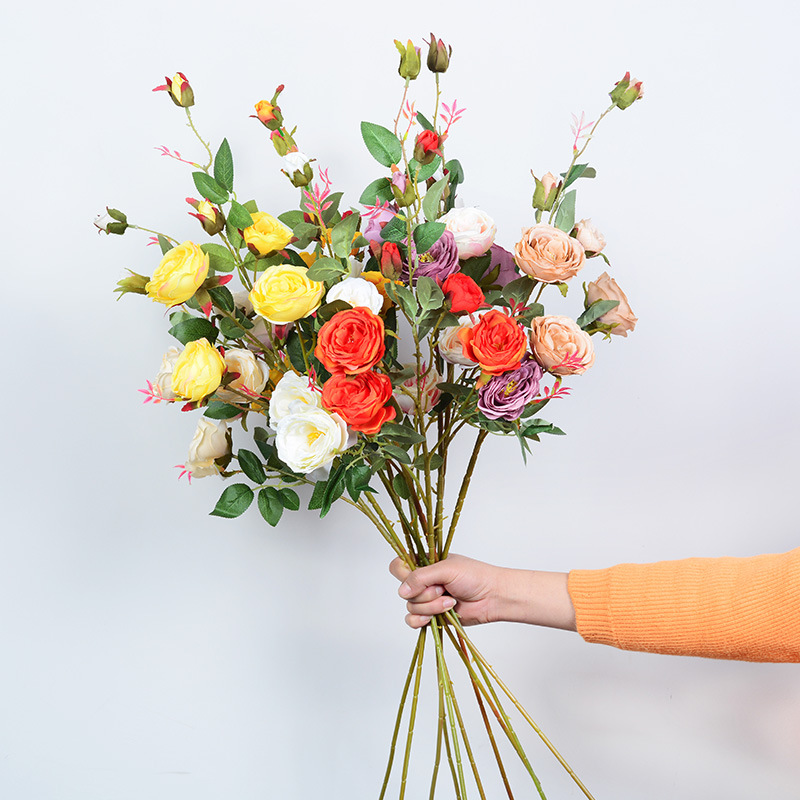 火把狂欢夜导具/仿真花/仿真花diy发饰/电镀玫瑰花/钩织产品图