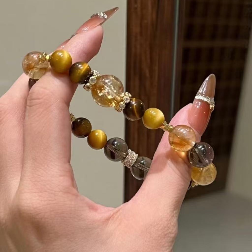 Jinba Da Comprehensive natural yellow tower Crystal Golden Tiger Eye Yellow crystal original Design bracelet Tea crystal White Crystal bracelet Application Scenario
