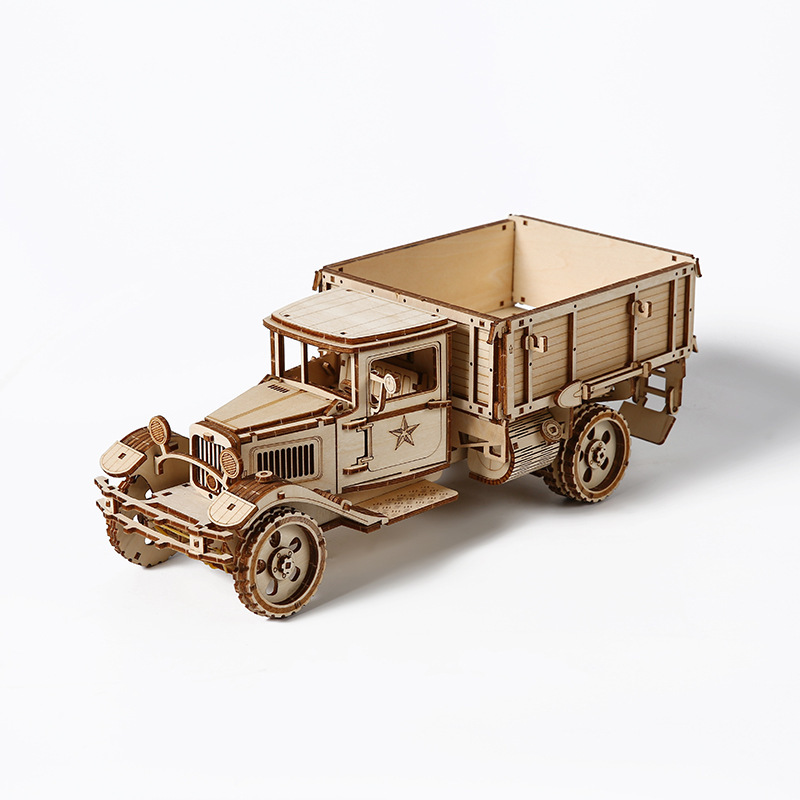 3d stereoscopic jigsaw puzzle toy models, wooden truck toy jigsaw puzzles, diy children's assembly educational toys wholesale Item Picture