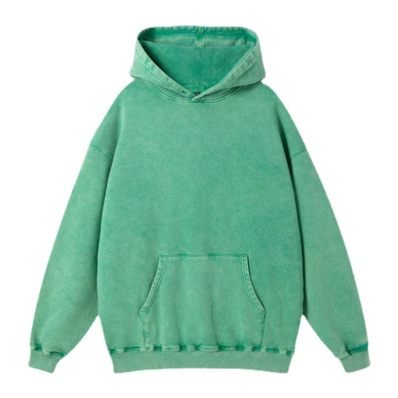 Cross-border foreign trade heavyweight pure cotton washed and aged sweatshirt trendy brand casual retro stone-ground stir-fried snowflake men's clothing for teenagers Specification drawing