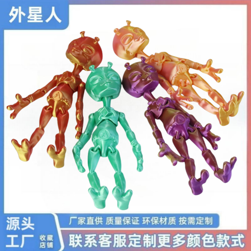 3D printed alien cross-border new alien figurine with movable joints, Halloween creative toy figurine details Picture