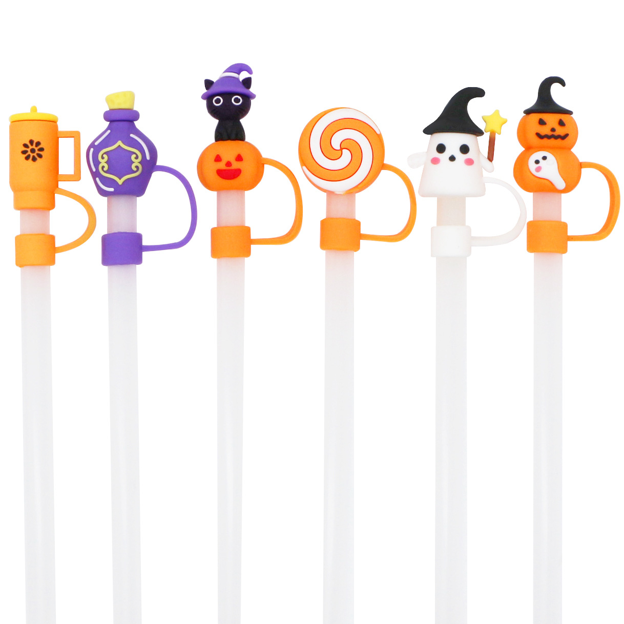 Cross-border large-diameter 10mm Halloween straw cap series PVC recyclable dust plug supply Item Picture