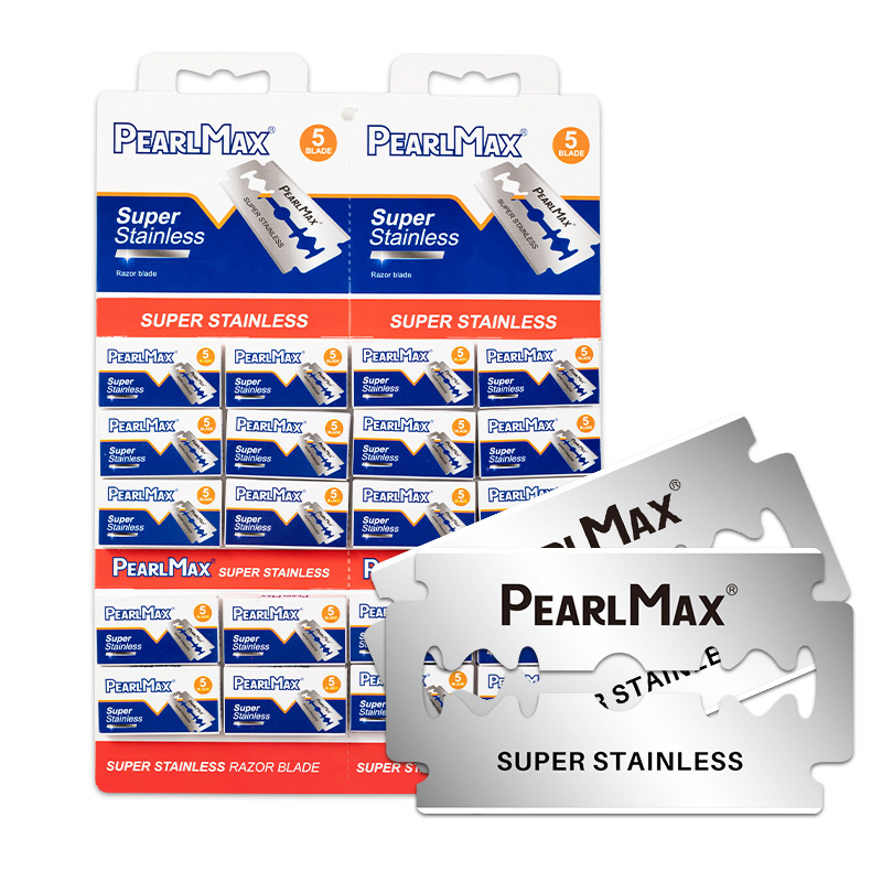 Cross-border stainless steel double-sided blade manual classic old-fashioned shaving blade, hairdressing razor blade factory Item Picture