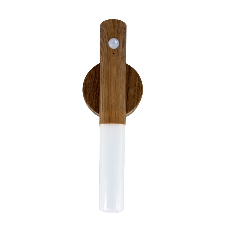 Wood-grain color automatic sensing night bedroom corridor passage magnetic human body sensing light led charging night light Item Picture