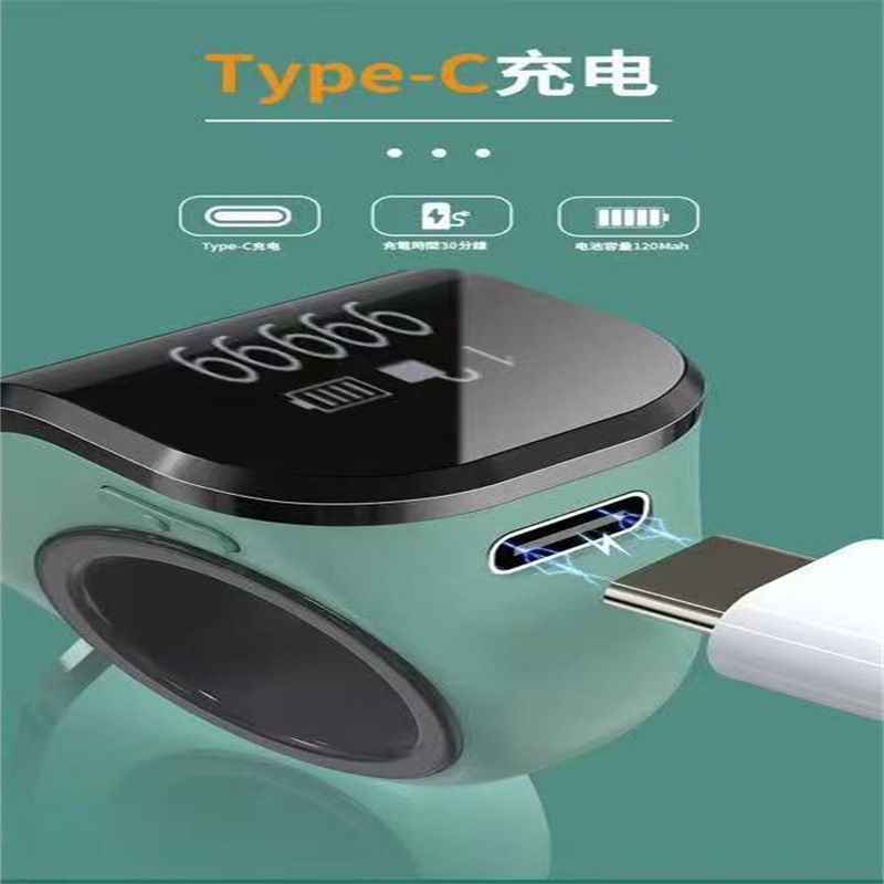 Touch-type luminous hand-press ring-shaped charging intelligent digital display manual electronic counter, mini finger counter details Picture