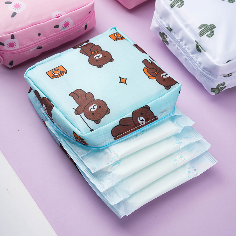Cartoon sanitary napkin storage bag, portable travel sanitary napkin storage bag, sanitary napkin package, monthly care package Specification image