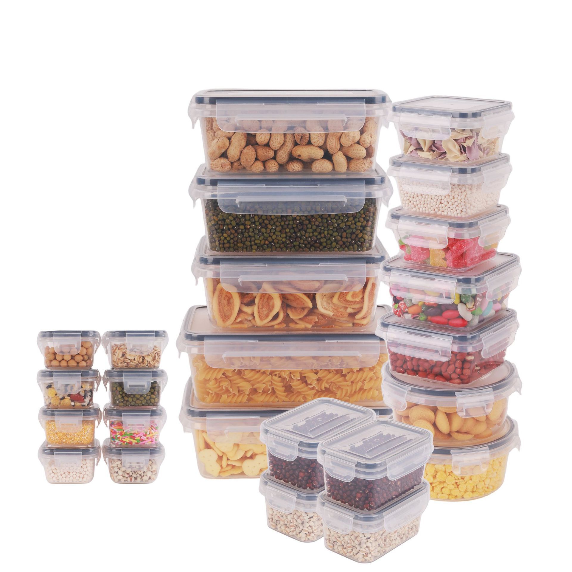 Wholesale of cross-border best-selling sealed plastic food storage boxes, 26-piece set of transparent leak-proof storage boxes for refrigerators Item Picture