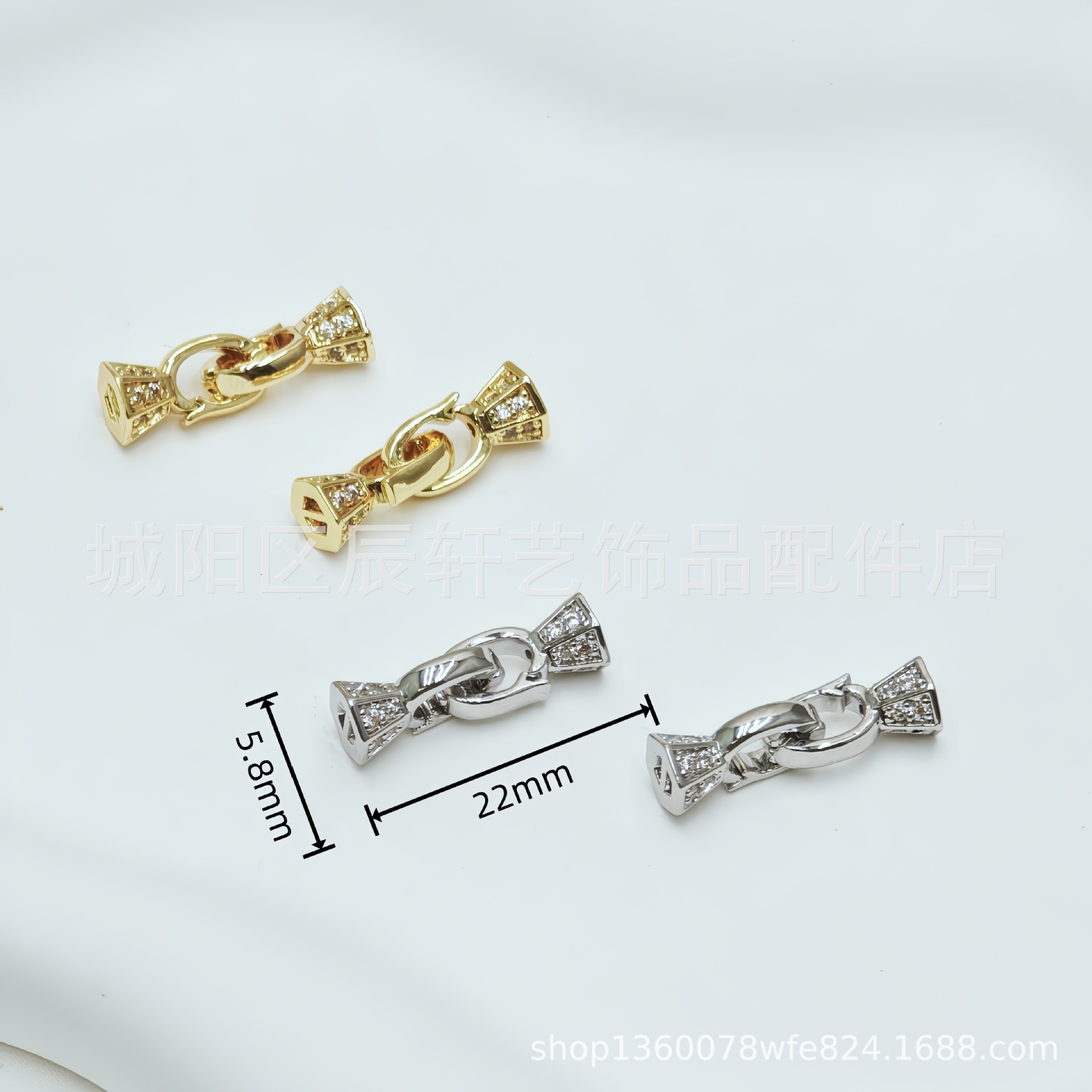 Wholesale of diy handcrafted accessories for 18k classic necklaces and bracelets with micro-inlaid white stone color retention and real gold plating