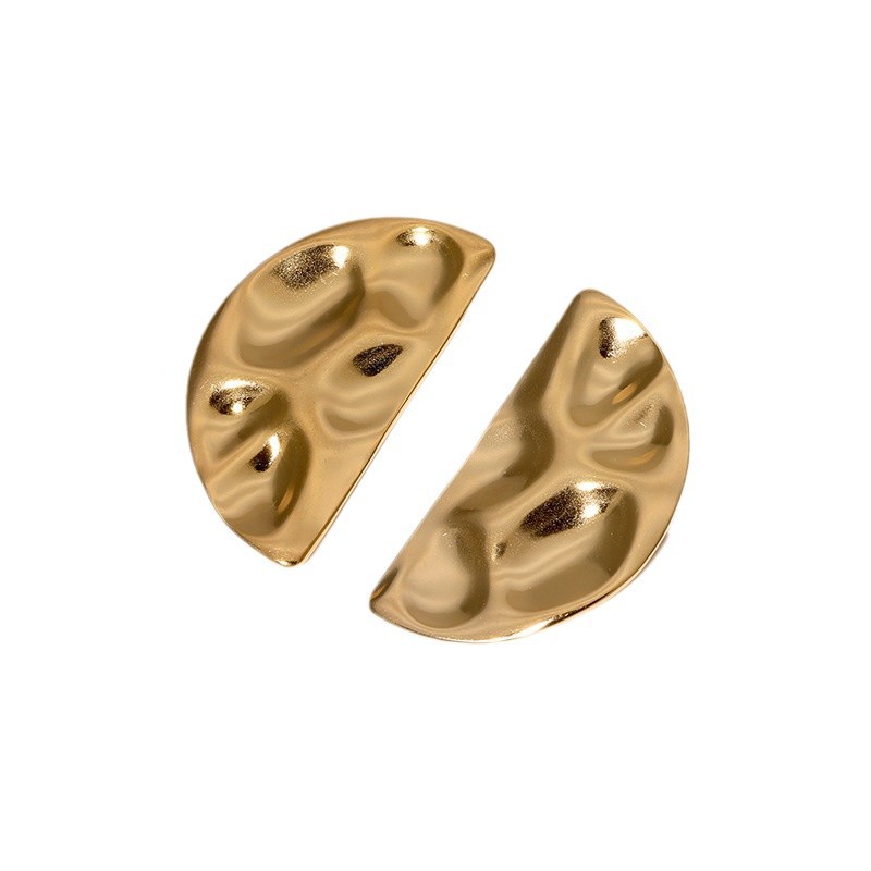 European and American cross-border exaggerated high-end geometric semi-circle Instagram cold style, simple and individual, niche stainless steel stud for women Item Picture