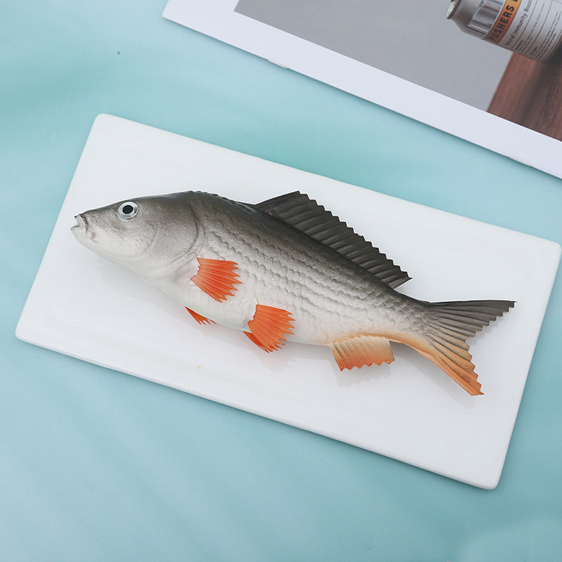 鱼模型热带鱼假红灰鲤鱼鲫鱼扁鱼玩具金枪鱼海洋动物装饰道具