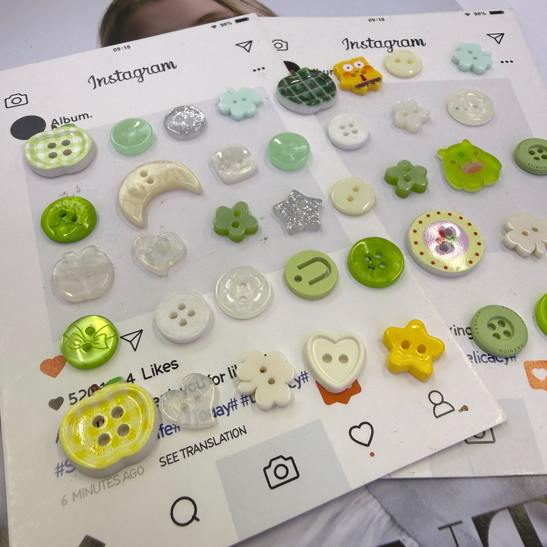 ins Apple Button Mix and Match Collection, painbag materials, diy handmade accessories, Kids' Clothes, handcrafted ledger, doll decorations Specification image