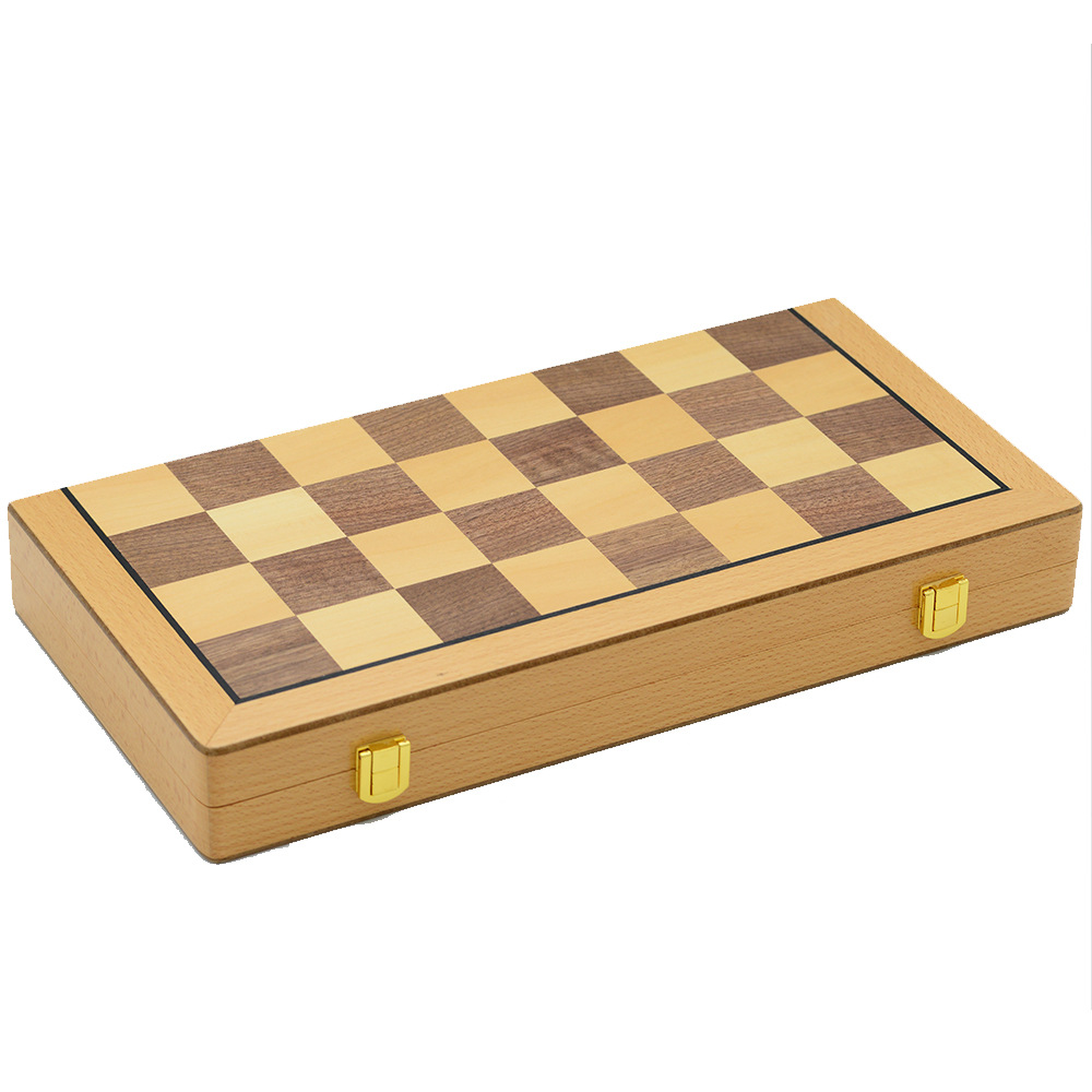 39cm magnetic chess, pine wood, double rear foldable board game toy, cross-border chess Item Picture