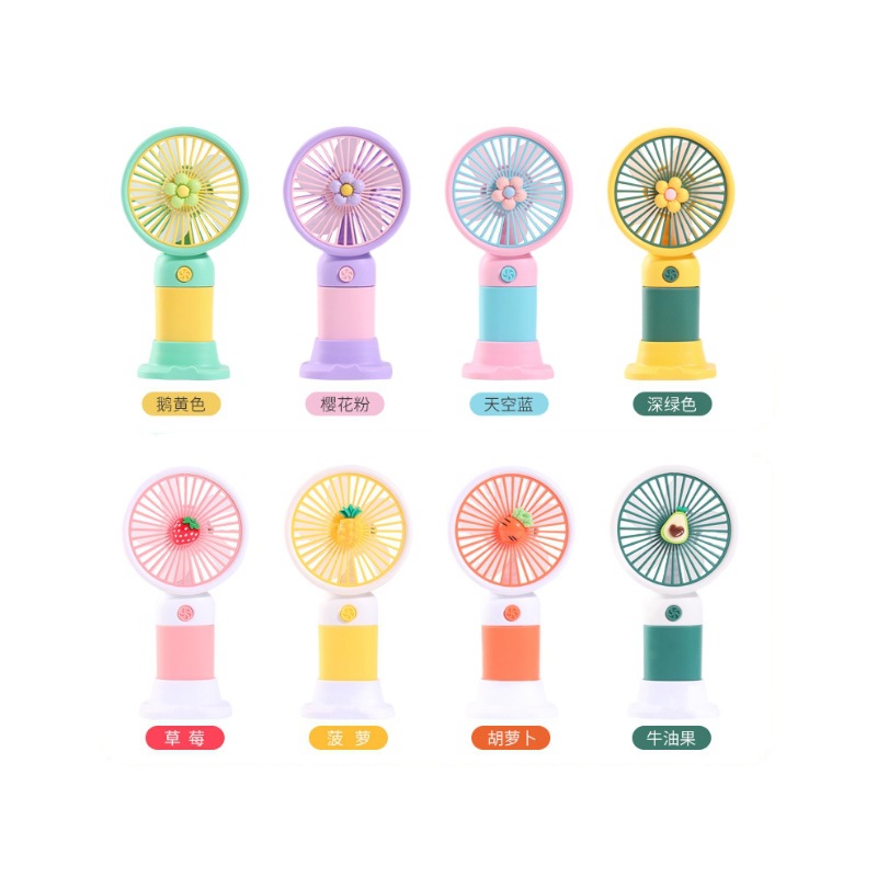 New Xiaohua handheld fan mini portable desktop fruit fan stand USB charging souvenir gift Item Picture