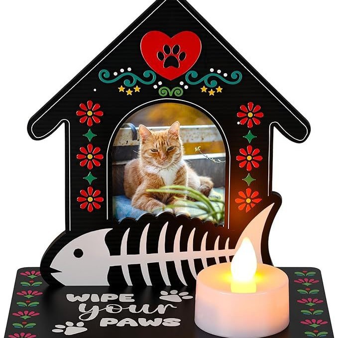 Cross-border wooden pet candlestick photo commemorative wooden photo frame decoration table decoration party decoration Item Picture