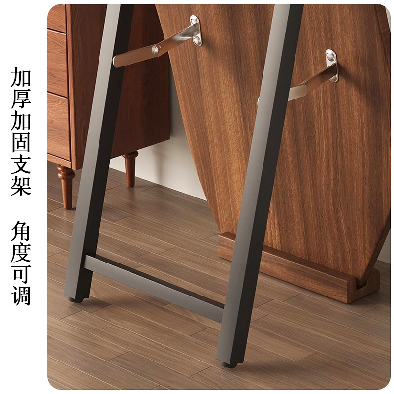 中古风芒果镜木质全身镜家用落地壁挂高清穿衣镜女生卧室试衣镜子细节图