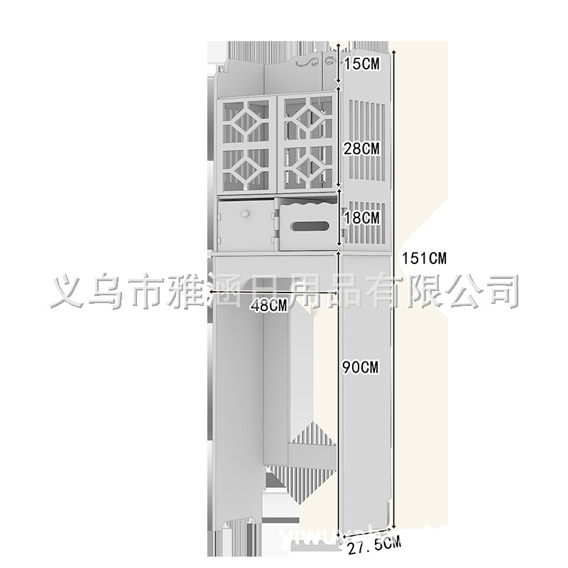 跨境多功能PVC马桶置物架卫生间化妆品洗漱用品收纳架多层马桶架白底实物图