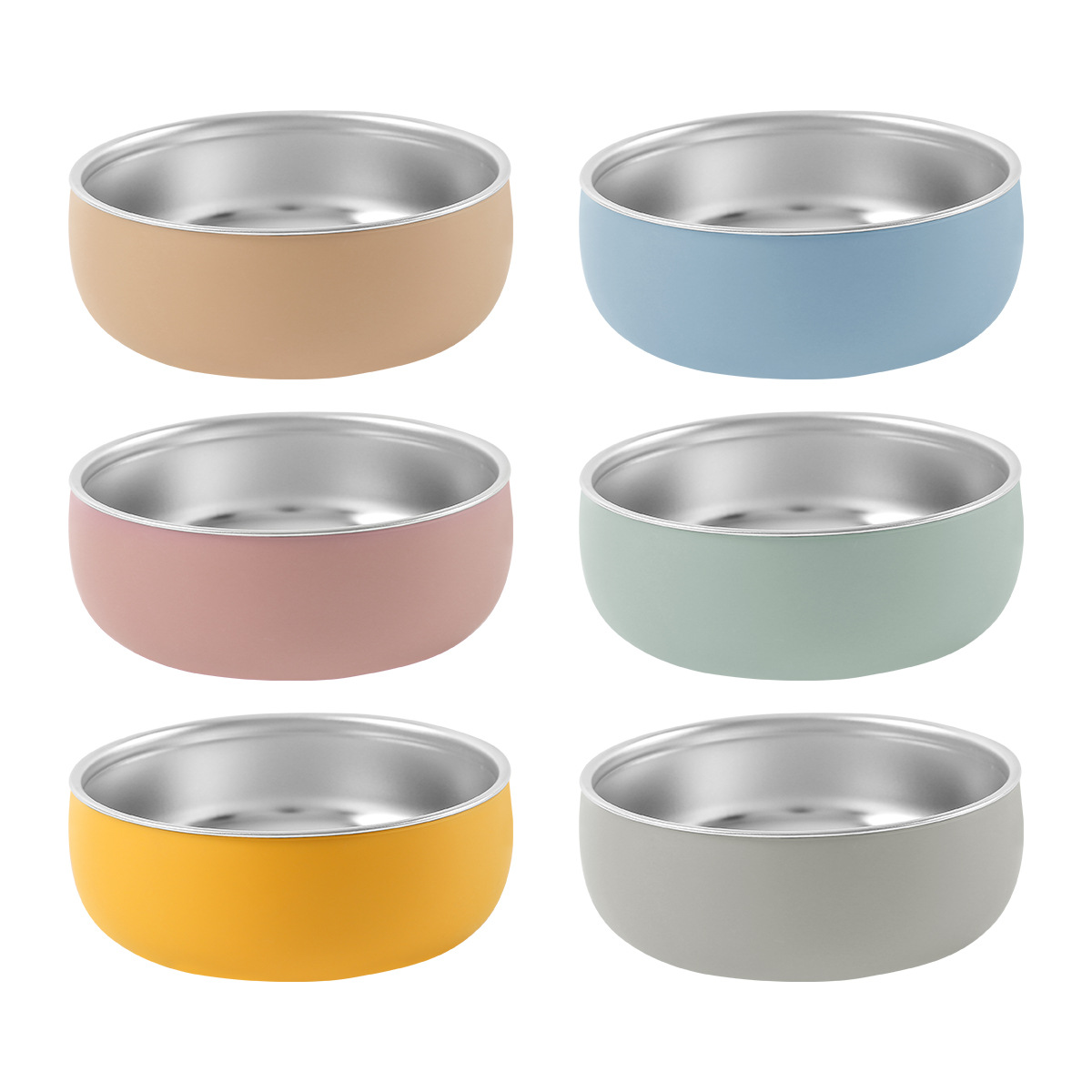 跨境新品宝宝不锈钢硅胶碗 食品级304防滑隔热儿童喂养不锈钢饭碗详情图1