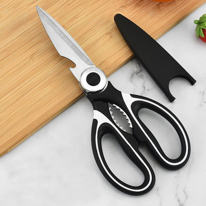 Stainless steel kitchen scissors for cutting chicken bones and vegetables, high-hardness, sharp, multi-functional scissors, Yangjiang knives, scissors tools, panda scissors details Picture