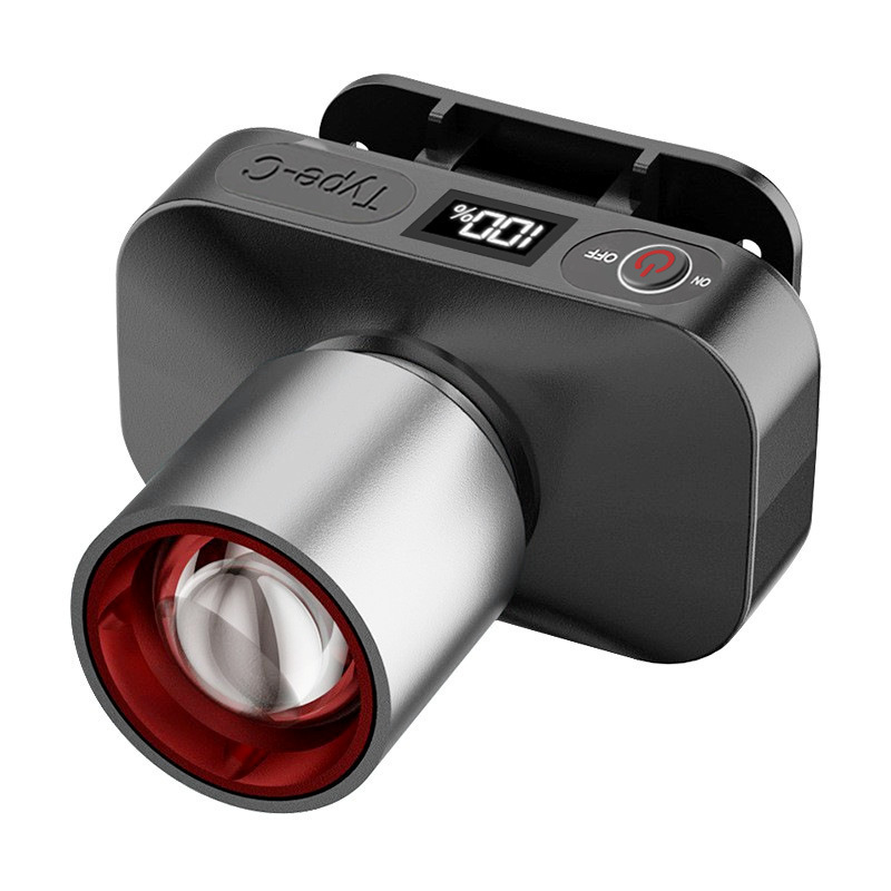 爆款电显多功能头灯强光长续航变焦充电小头灯户外迷你钓鱼头灯