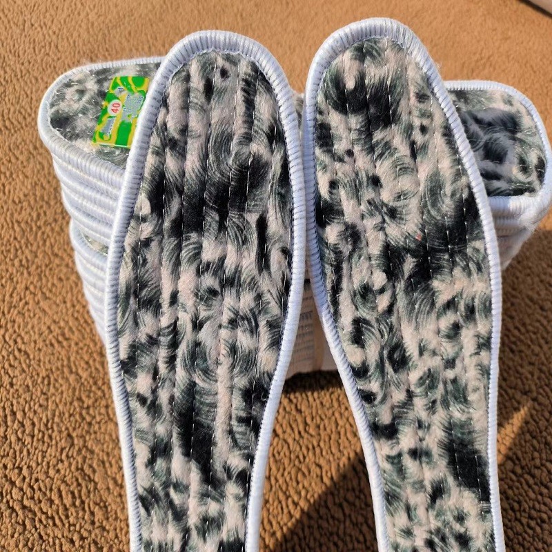 蓝凤尾保暖冬季鞋垫男女舒适棉布羊毛毡棉鞋垫红凤尾鞋垫批发男