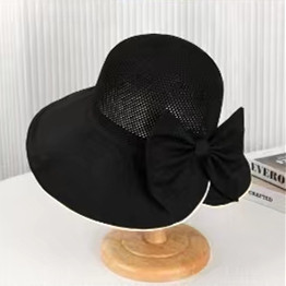 Cool, sun-protective and beautiful for outings, large brim sun-protective bow, women's summer outdoor sun protection and UV protection fisherman's hat details Picture
