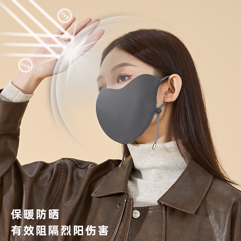 秋冬新品5D立体海绵保暖口罩骑行防风透气防寒加绒加厚脸罩面罩女细节图