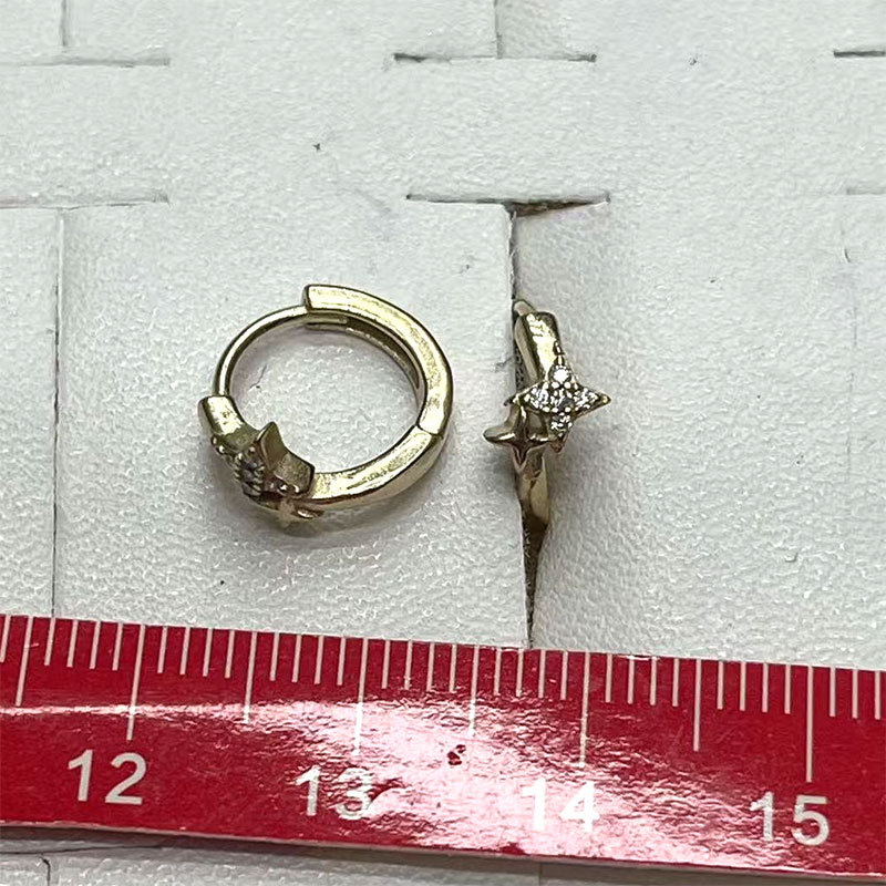 Cross-border bestsellers, Instagram-style earrings, versatile, simple and fashionable, golden earrings, round gold-plated earrings details Picture
