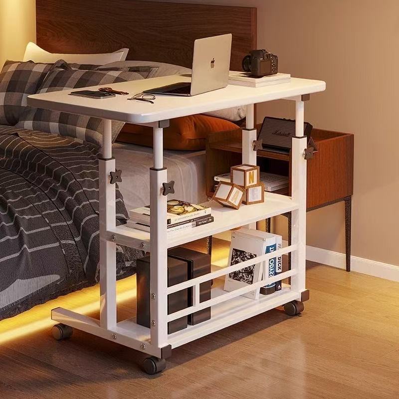 Portable bedside table, home computer table, bedroom lazy sofa, small desk on the bed, simple height-adjustable office details Picture