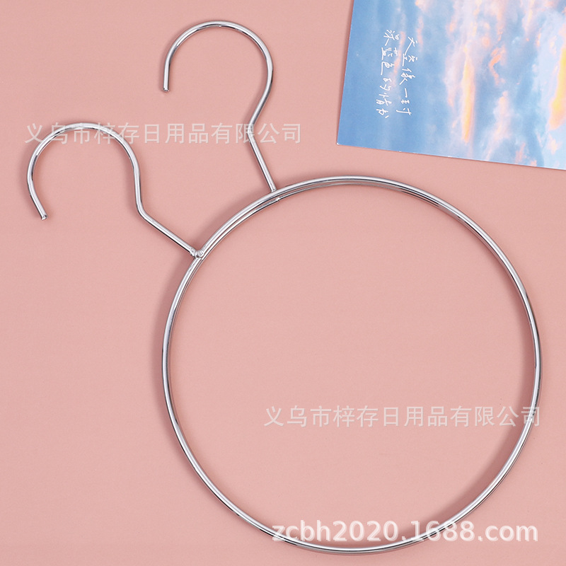 Wholesale of metal scarf rack, rose gold round clothes hanger, iron scarf hook and storage rack Specification image