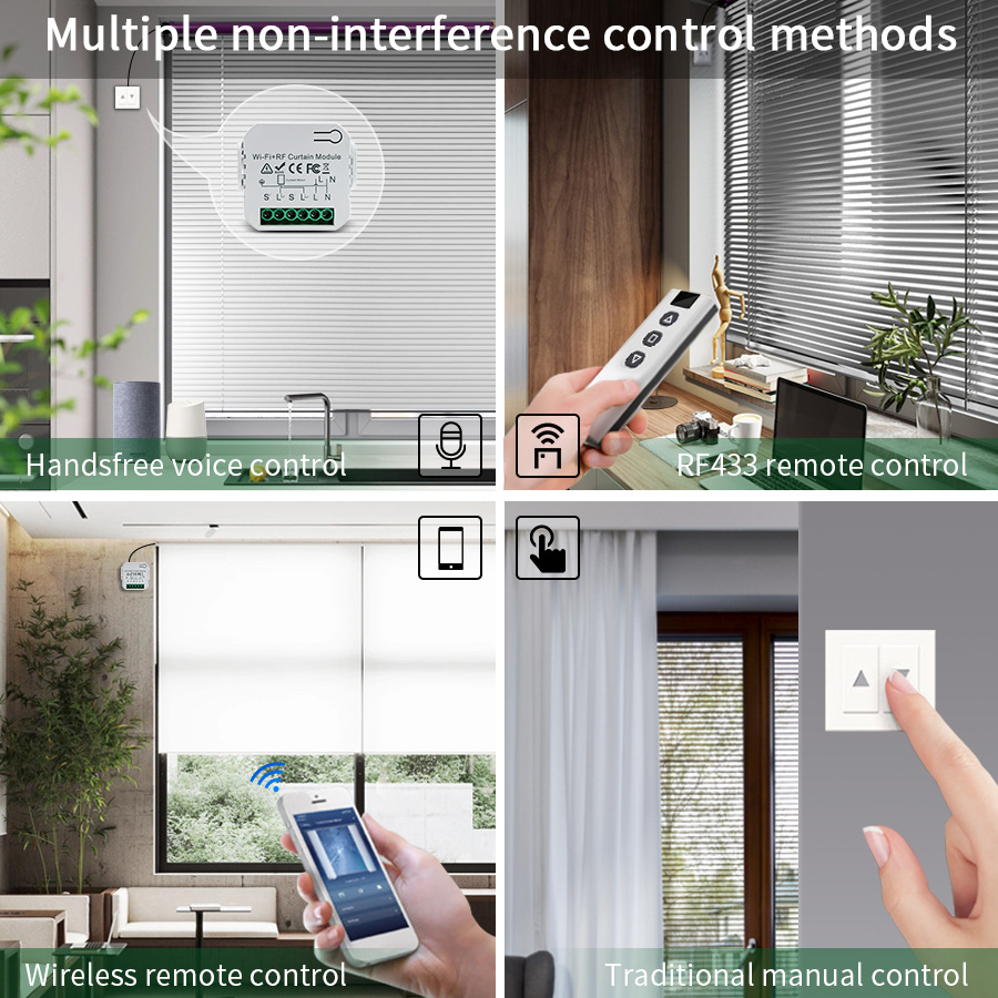 Tuya APP timed voice tubular motor controller switch smart home WIFI curtain switch on-off device Application Scenario