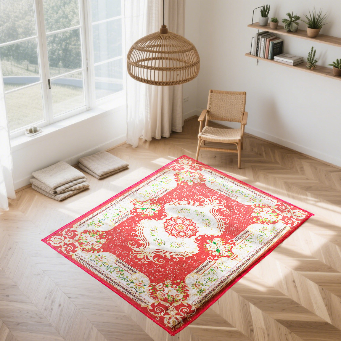 水晶绒3D波斯图案土耳其风格卧室床边满铺地毯家居客厅装饰沙发毯