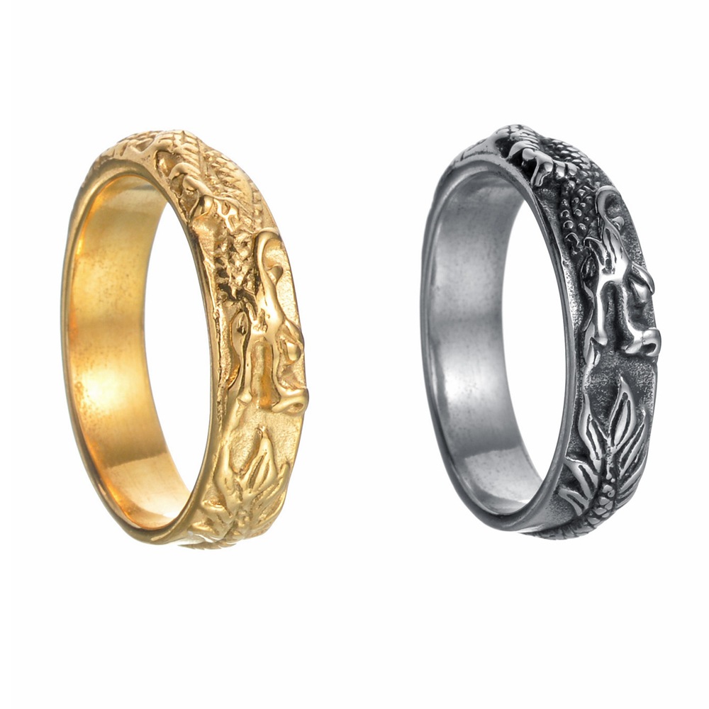 Half-price clearance sale: New Chinese dragon-shaped ring, a best-selling titanium steel jewelry ring in live-streaming by Internet celebrities Item Picture