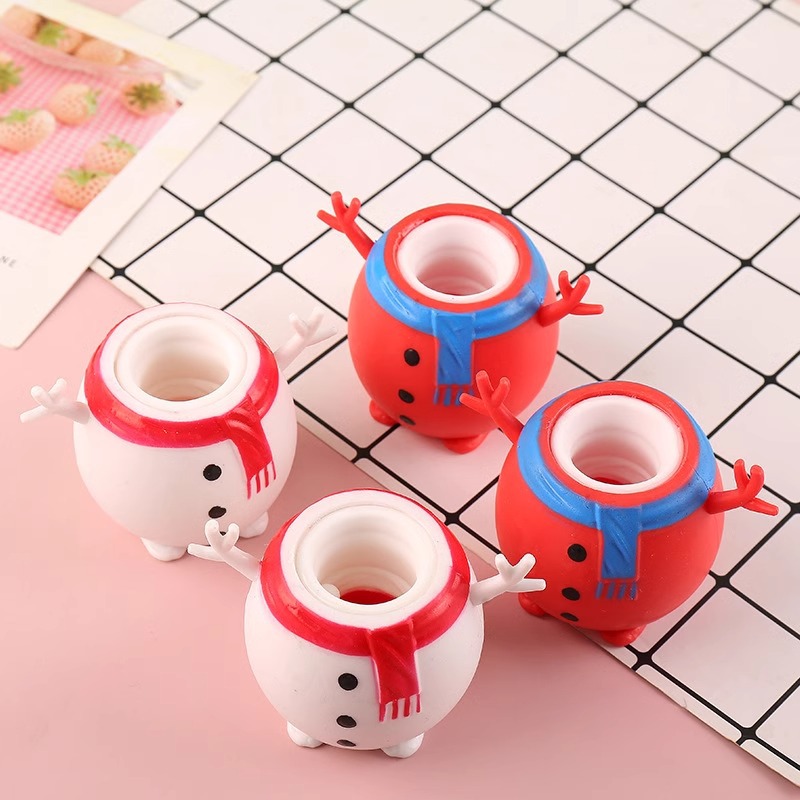 A new and unique prank toy gift featuring the popular Santa Claus squeezing cups, snowman cups, and the fun of squeezing snowmen Specification image