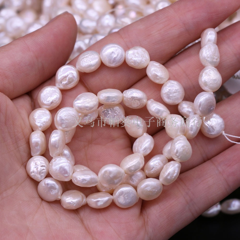 Wholesale of natural freshwater pearl Baroque small button pearls 8-9mm DIY jewelry accessories and hand-strung beads Item Picture