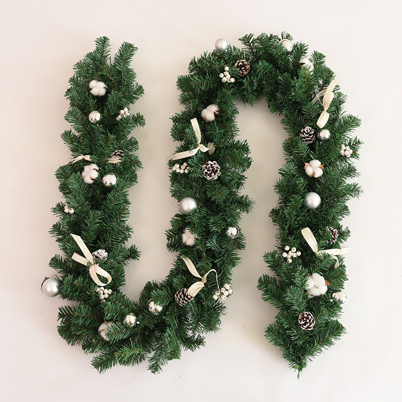 2.7米圣诞藤条加密带松果圣诞节装饰品扶手栏杆圣诞装饰藤条现货产品图