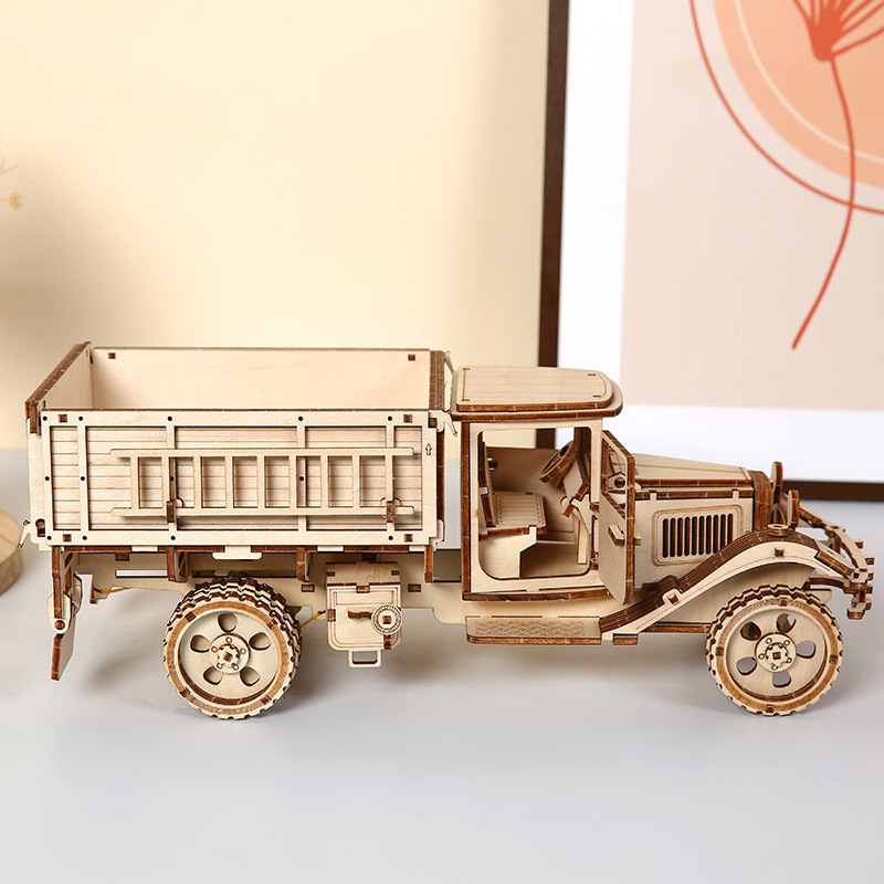 3d stereoscopic jigsaw puzzle toy models, wooden truck toy jigsaw puzzles, diy children's assembly educational toys wholesale Specification image