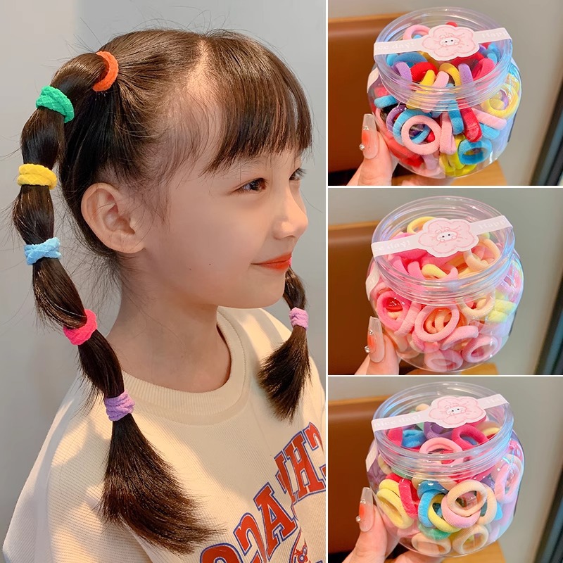 High-elasticity canned children's hair bands, colorful towel bands, ponytail hair ties, rubber bands that won't hurt hair, baby hair ties, thumb bands details Picture