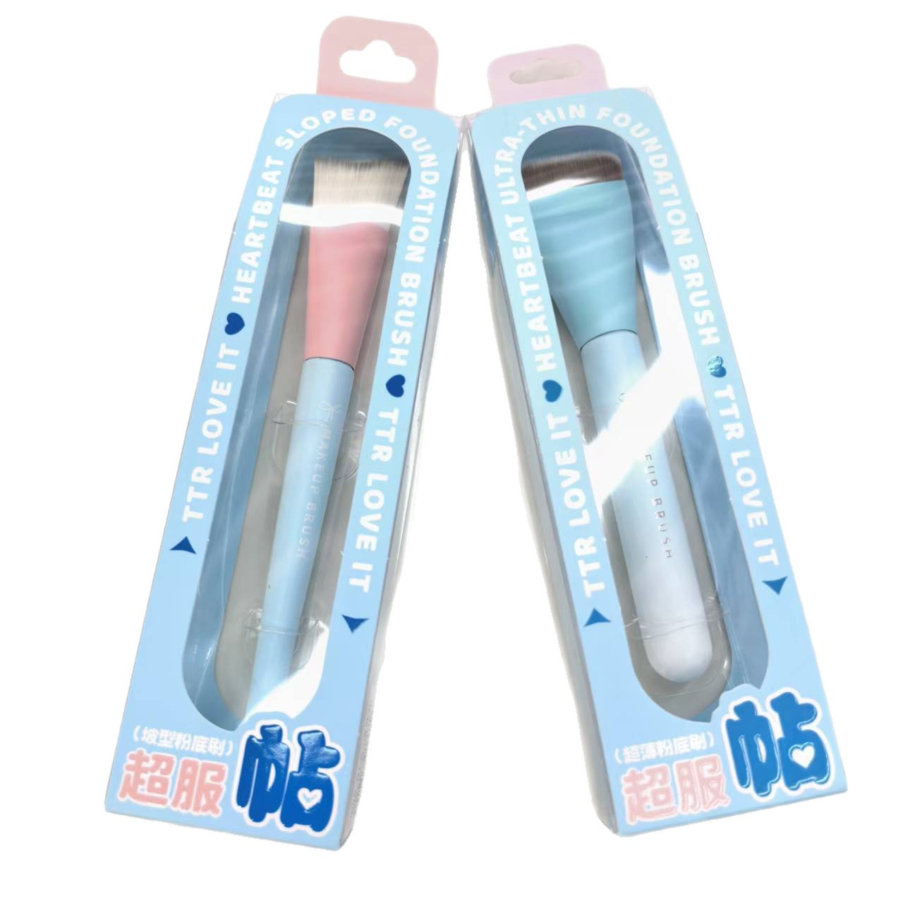 New single-stem foundation brush, one-line brush, no-powder, flat-head, traceless base makeup mask brush, concealer makeup brush Item Picture