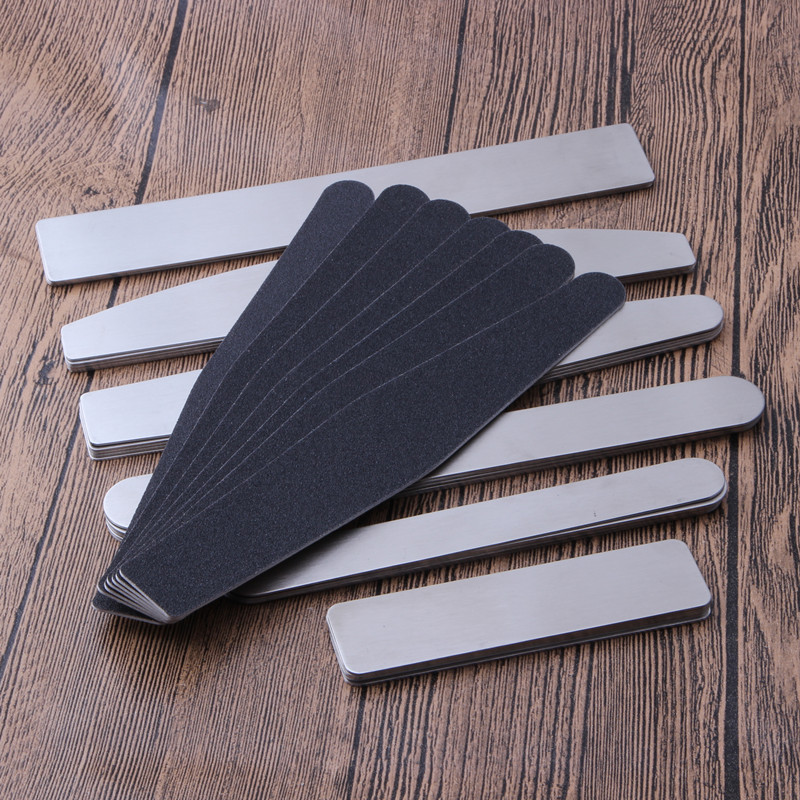 厂家供应不锈钢芯可替换黑砂纸指甲锉灰打磨条美甲工具批发喷砂产品图