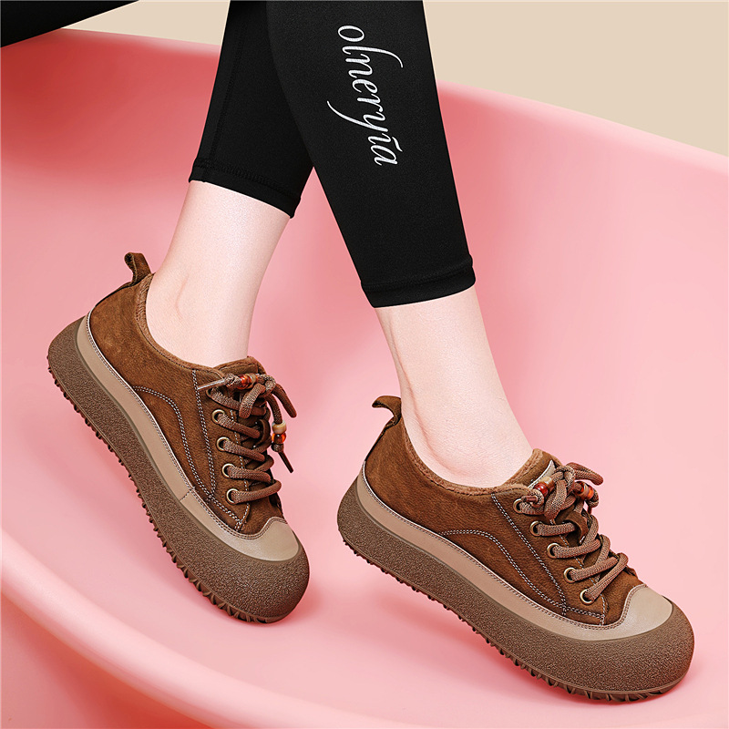 鞋子女士夏季舒适/白鞋增高/飞织/乐福鞋女春夏气质/女士休闲皮鞋产品图