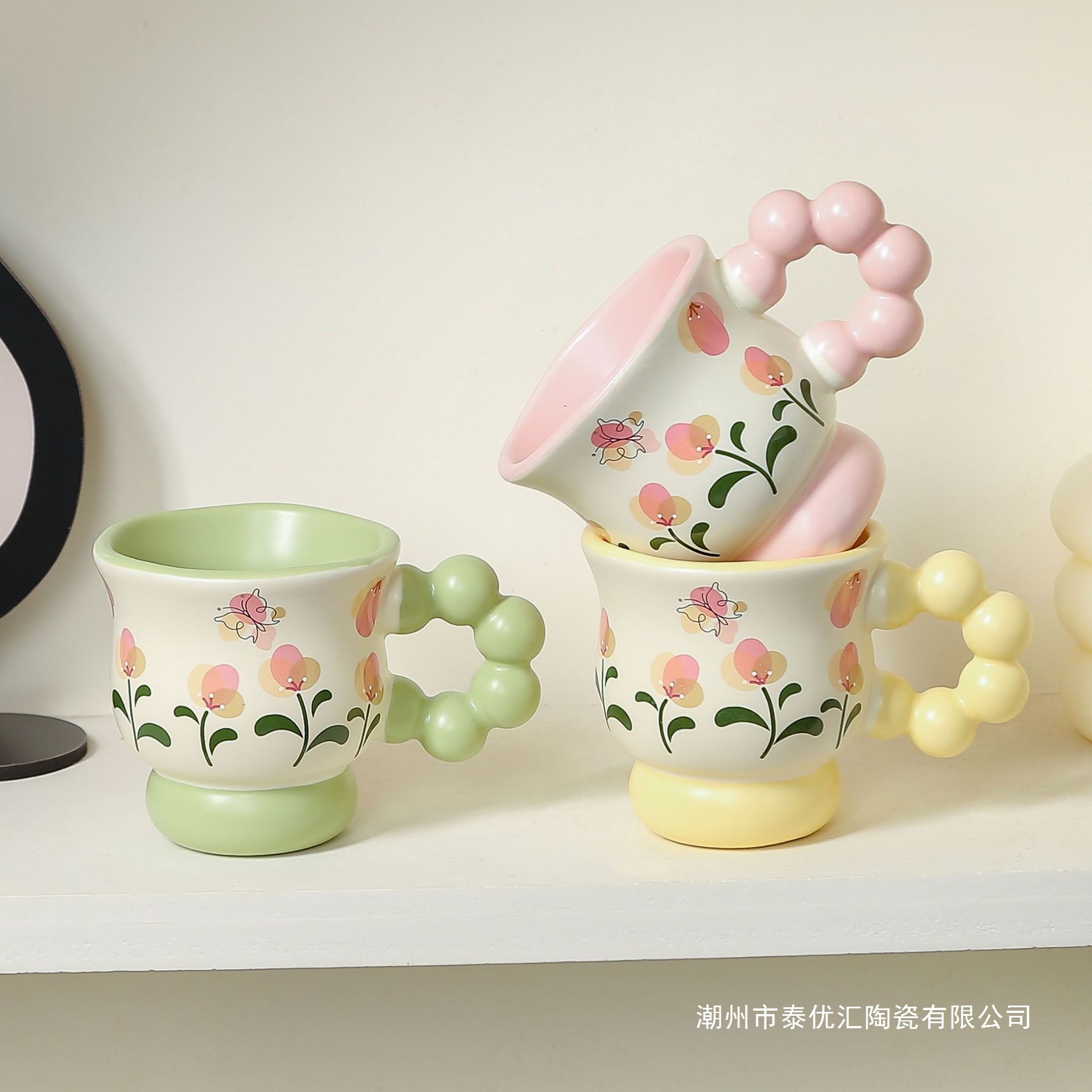 Creative flower mugs, household ceramic cups, high appearance level water cups, birthday gifts for girls, souvenirs, coffee cups Creative flower mugs, household ceramic cups, high appearance level water cups, birthday gifts for girls, souvenirs, coffee cups