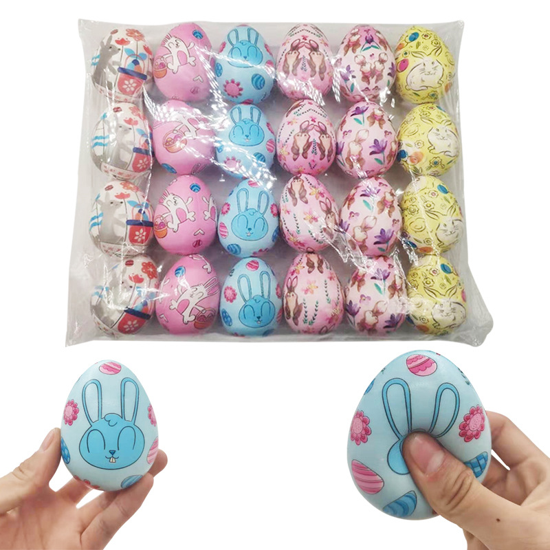 新款squishy厂家直销万圣节复活节兔子彩蛋玩具 仿真彩印慢回弹彩