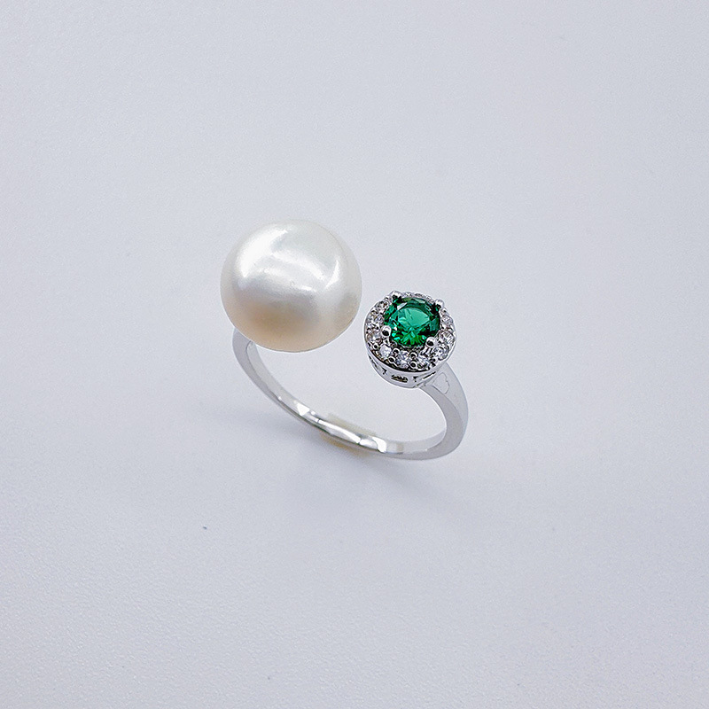Celeste celeste nuevo anillo de perlas simple mujer luz de lujo anillo de apertura micro circonitas anillo de dedo tienda de fábrica Application Scenario