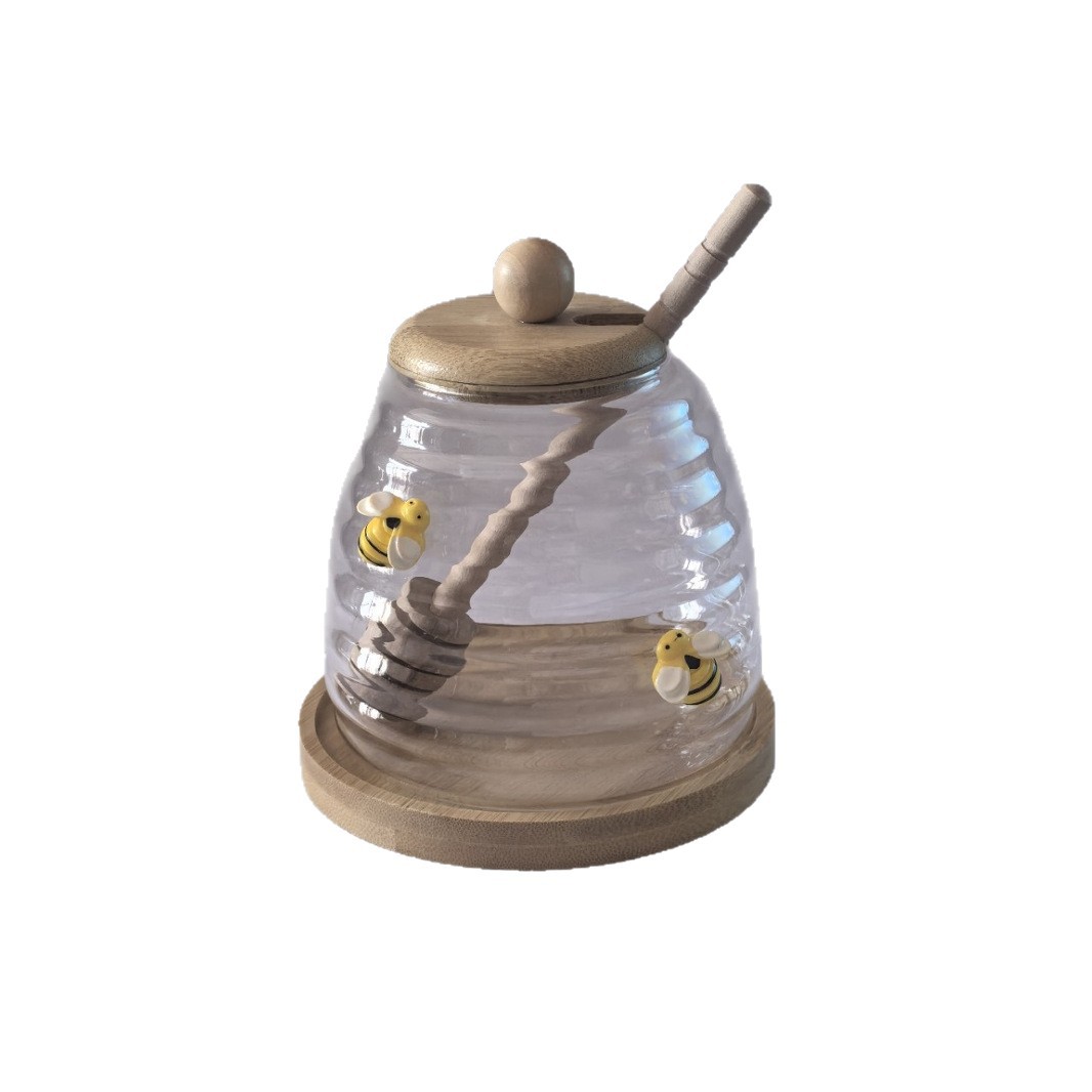 علب العسل الزجاجية، علب العسل المصنوعة من الخشب Item Picture