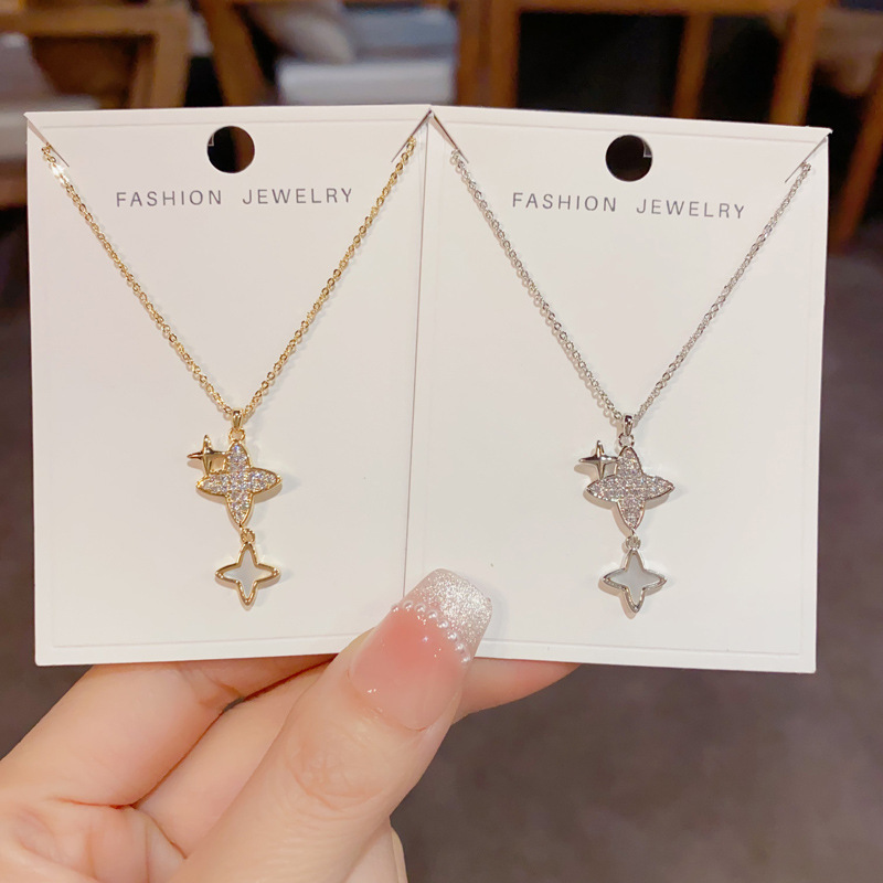 Moda japonesa y coreana luz extravagancia micro circonitas flores planeta elementos cadena temperamento nicho sentido del diseño cadena de clavícula versátil accesorios