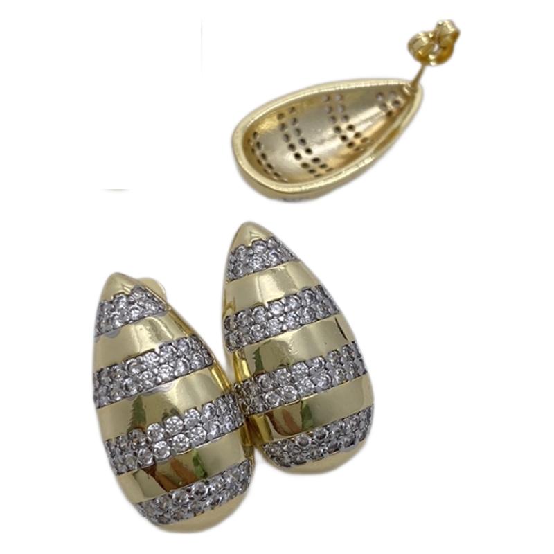 Amazon's best-selling diamond-encrusted teardrop stud French retro, versatile and simple earrings Item Picture