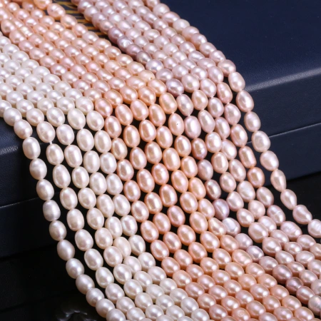 AAA natural freshwater pearl rice beads, 36cm long, semi-finished pearl rice-shaped necklace, loose beads, diy necklace bracelet matching AAA natural freshwater pearl rice beads, 36cm long, semi-finished pearl rice-shaped necklace, loose beads, diy necklace bracelet matching